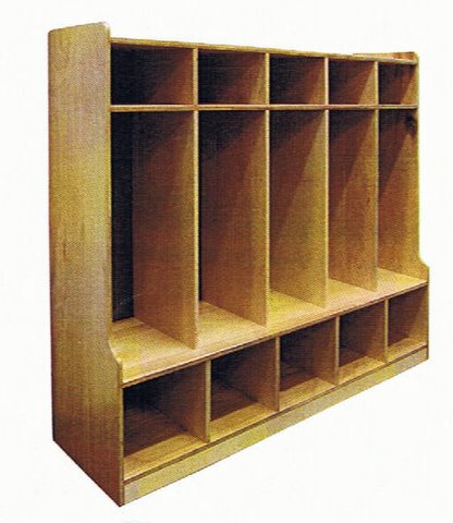 Childrens Open Access Wood Bench Seat Locker